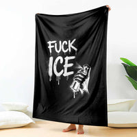 Fck Ice Throw Blanket Vintage Graffiti No Human is Illegal