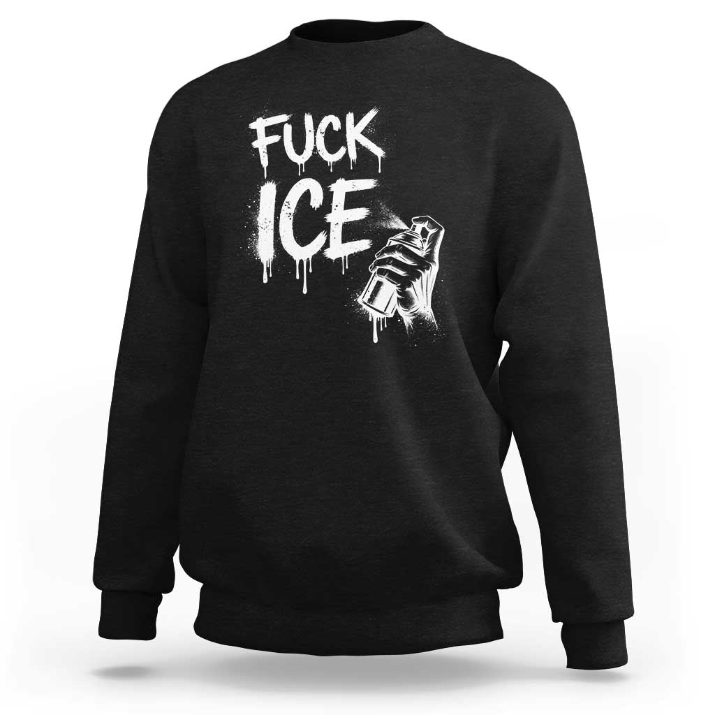 Fck Ice Sweatshirt Vintage Graffiti No Human is Illegal