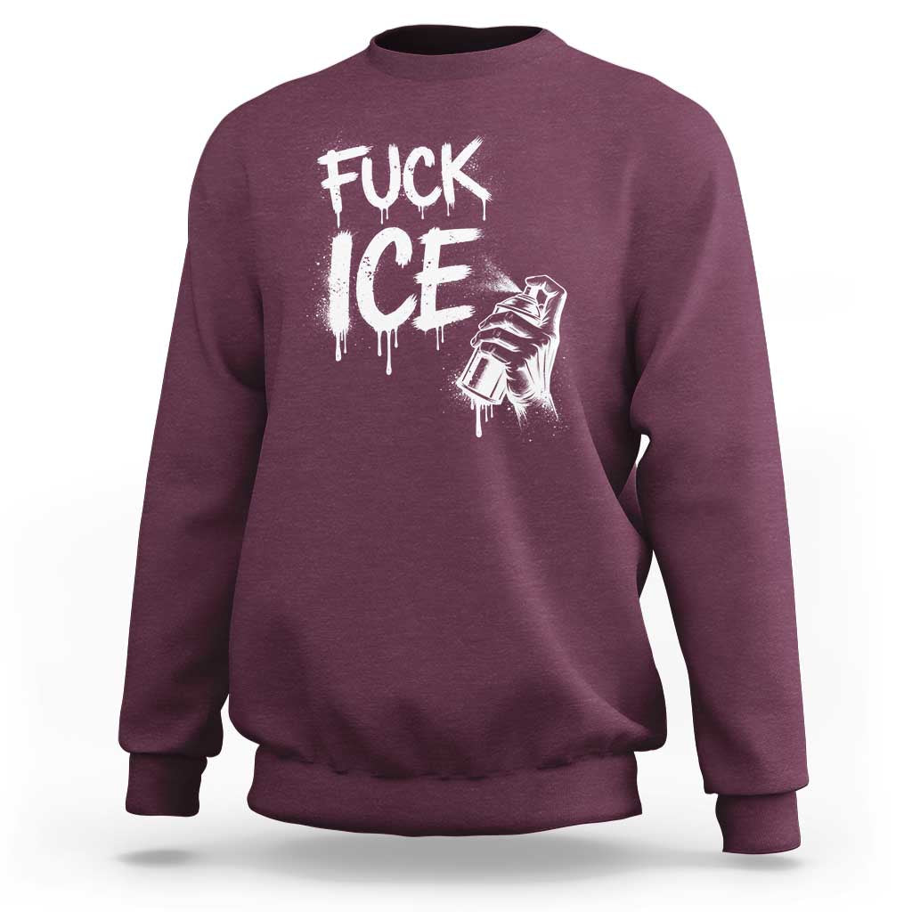 Fck Ice Sweatshirt Vintage Graffiti No Human is Illegal