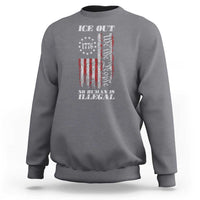Ice Out No Human Is Illegal Sweatshirt Vintage Old 1776 US Flag