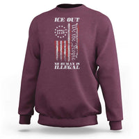 Ice Out No Human Is Illegal Sweatshirt Vintage Old 1776 US Flag