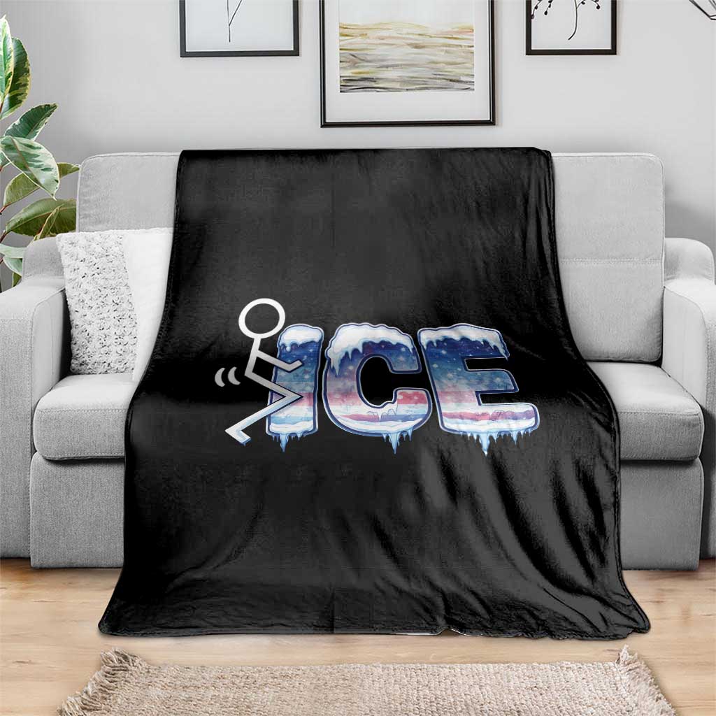 Fck Ice Throw Blanket Sarcastic Immigration Protest