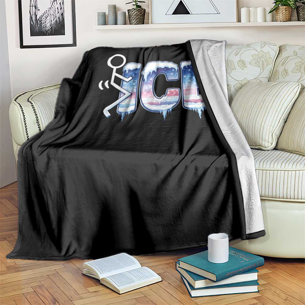 Fck Ice Throw Blanket Sarcastic Immigration Protest