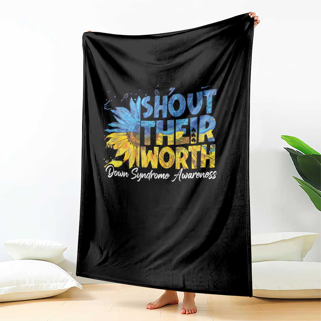 Down Syndrome Awareness Sunflower Throw Blanket Shout Their Worth