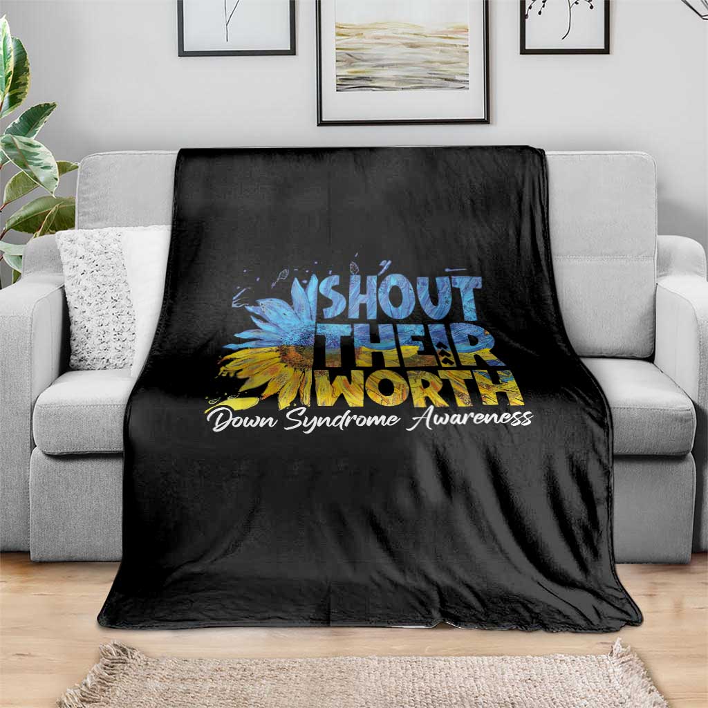 Down Syndrome Awareness Sunflower Throw Blanket Shout Their Worth