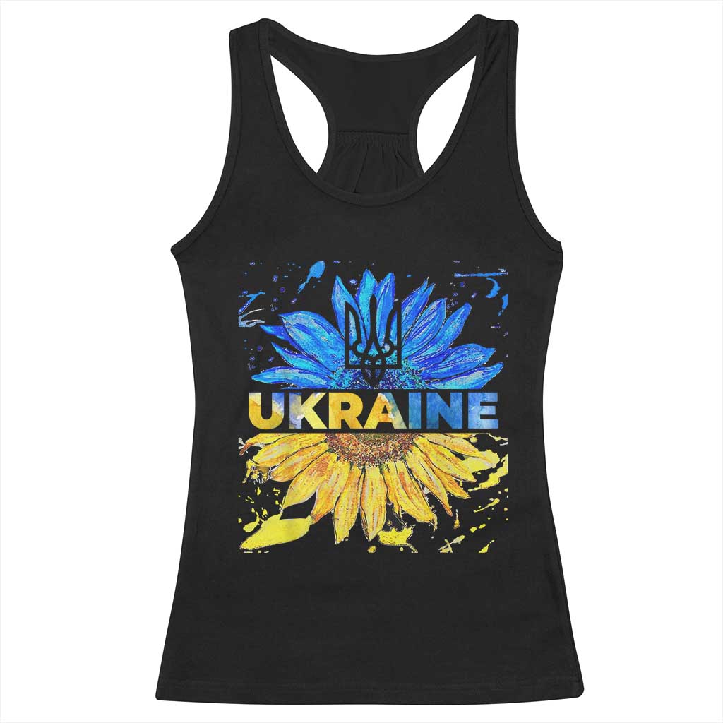 Ukraine Sunflower Ukrainian Flag Racerback Tank Top