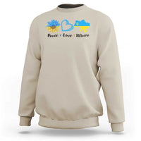Peace Love Ukraine Sunflower Flag Sweatshirt