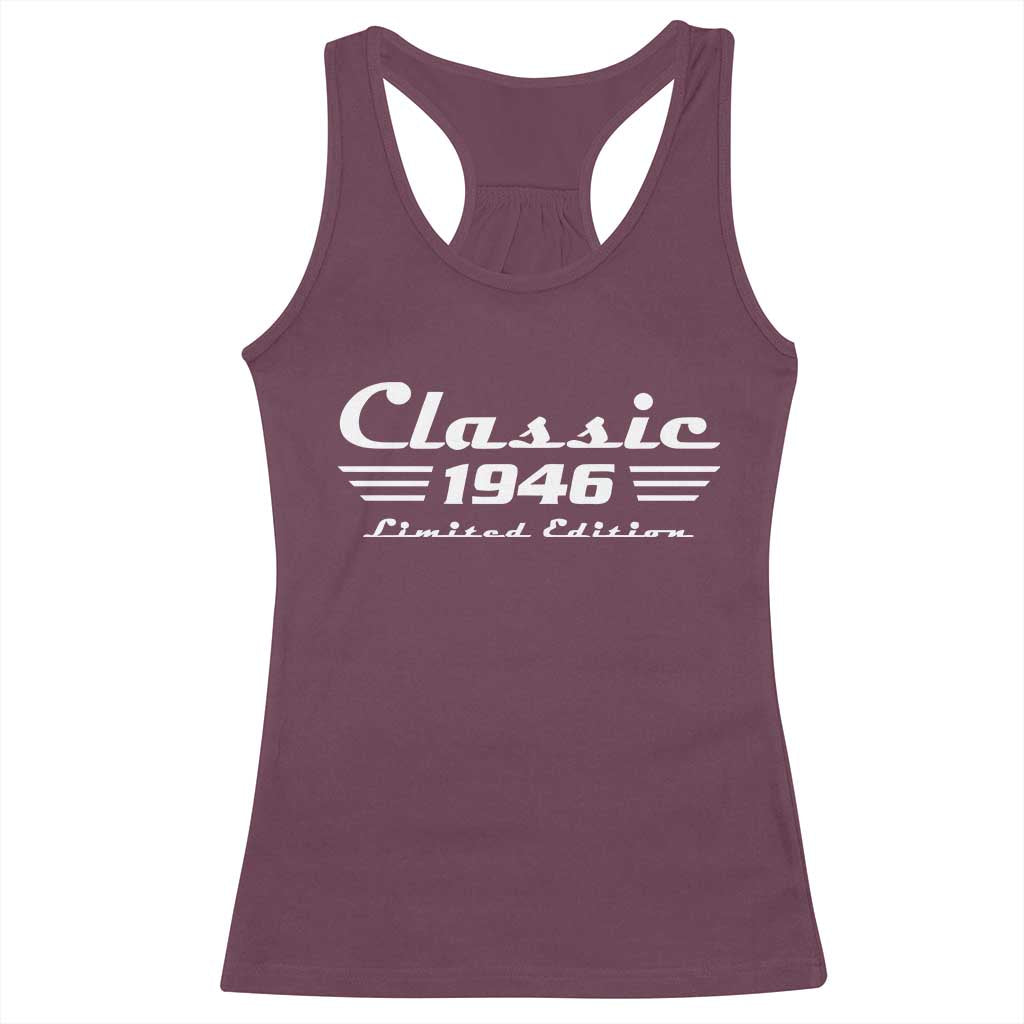 Classic 1946 Birthday Racerback Tank Top 80yr 80th Birthday