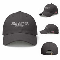 Why Stupid Questions Baseball Cap Funny Sci Fi Book