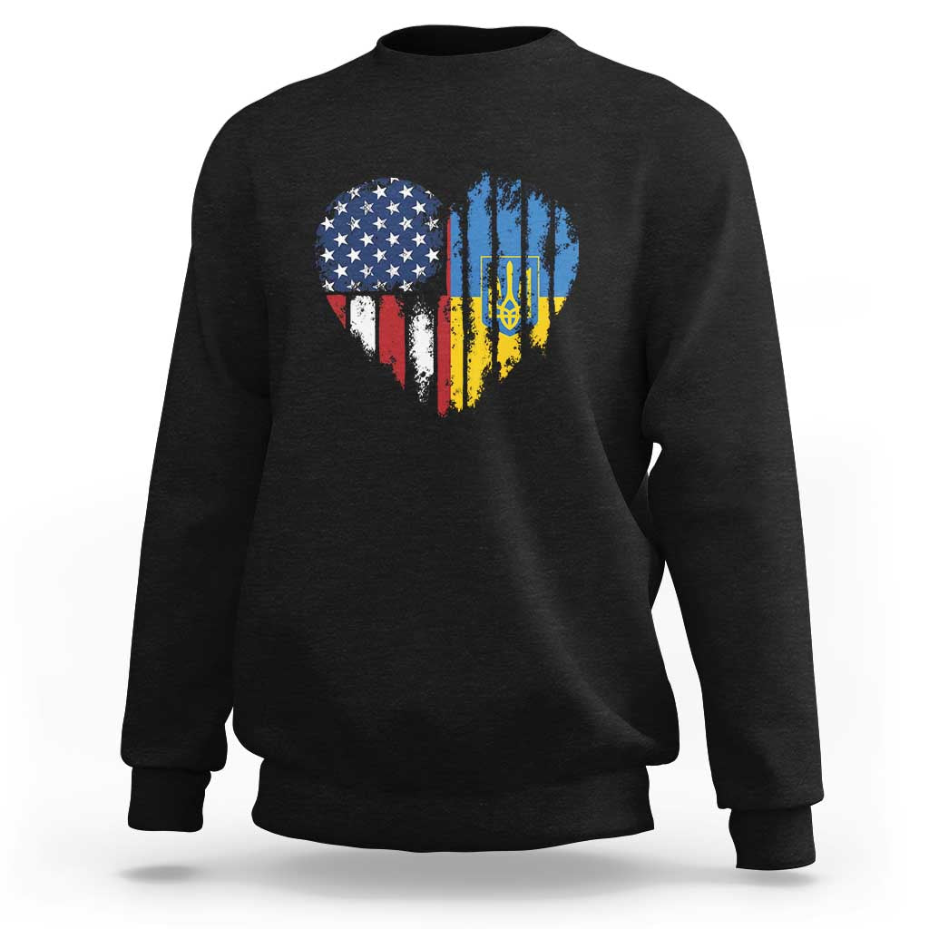 Support Ukraine Sweatshirt Stand With Ukraine American Ukrainian Flag