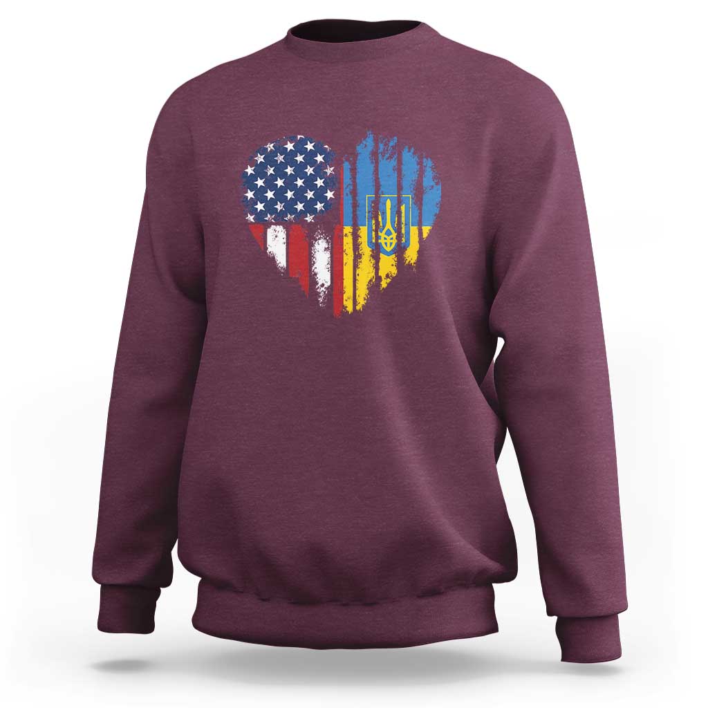 Support Ukraine Sweatshirt Stand With Ukraine American Ukrainian Flag