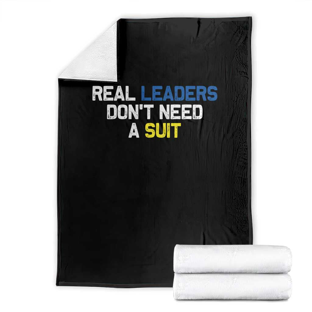 Support Ukraine Throw Blanket Real Leaders Dont Need Suits
