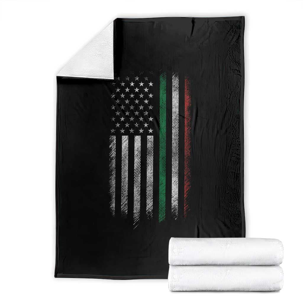 Italian American Flag Throw Blanket Retro Italy Flag Italian Family - Wonder Print Shop