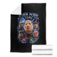 John Pork Calling Throw Blanket Funny Answer Call Phone Brainrot Meme Vintage Bootleg Graphic