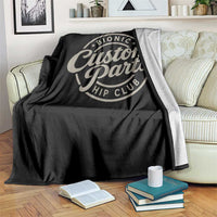 Bionic Hip Club Custom Parts Funny Hip Replacement Surgery Gift Throw Blanket