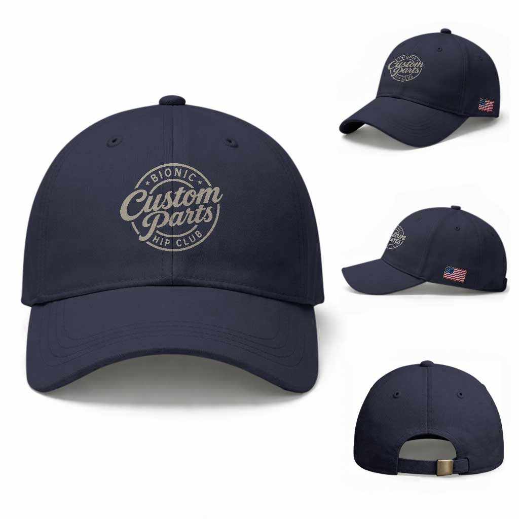 Bionic Hip Club Custom Parts Funny Hip Replacement Surgery Gift Baseball Cap