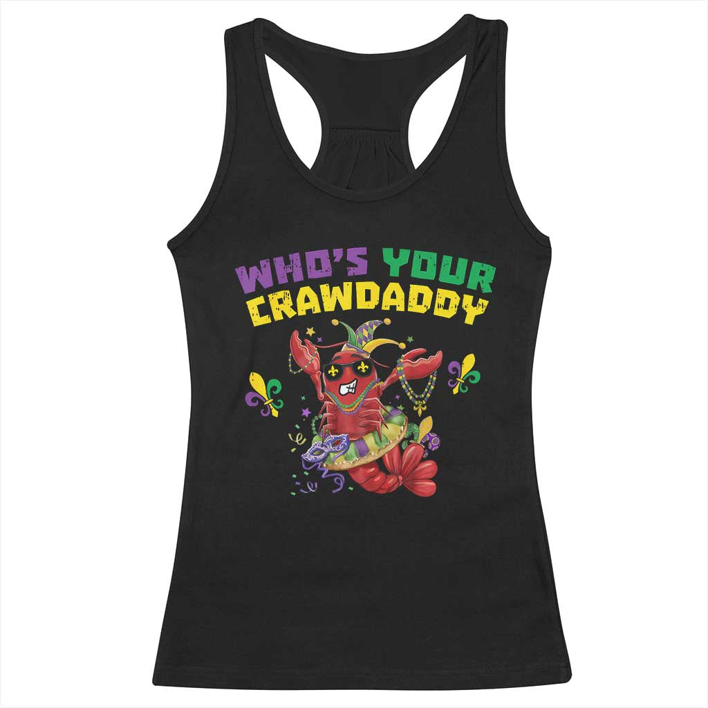 Mardi Gras Crawfish Racerback Tank Top Whos Your Crawdaddy Jester Beads