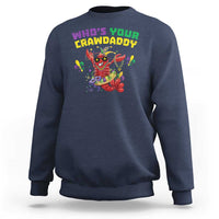 Mardi Gras Crawfish Sweatshirt Whos Your Crawdaddy Jester Beads