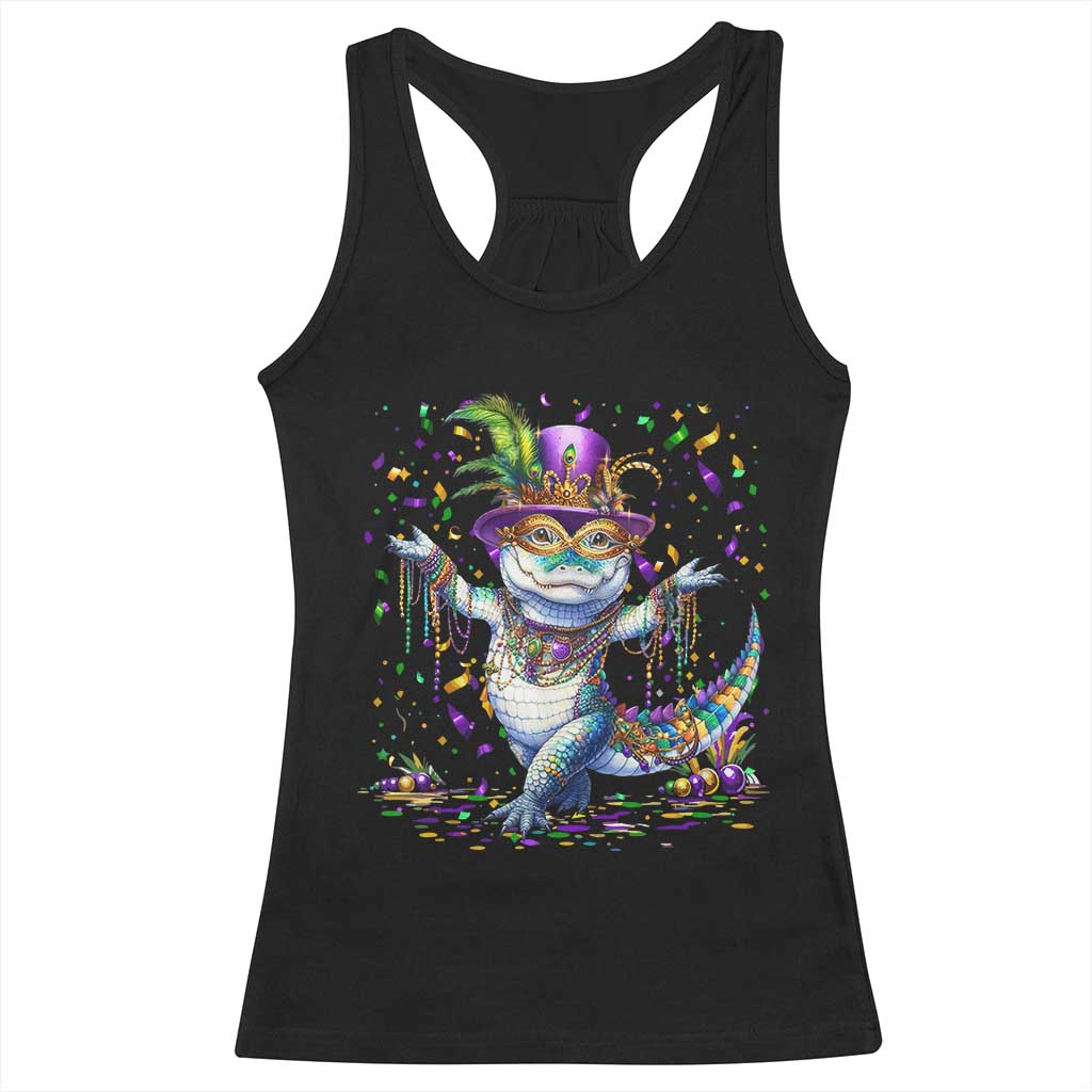 Mardi Gras Crocodile Racerback Tank Top Mardigator Alligator Costume Carnival New Orleans Louisiana