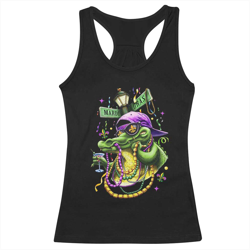 Mardi Gras Alligator Costume Racerback Tank Top Mardigator Crocodile Carnival New Orleans Louisiana