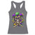 Mardi Gras Jester Skull Racerback Tank Top New Orleans Skeleton Beads