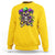 Mardi Gras Jester Skull Sweatshirt New Orleans Skeleton Beads