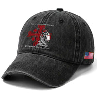 Catholic Knight Templar Crusader Cross Washed Cotton Baseball Cap Kingdom Of Jerusalem