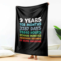 9 Year Old Bday Throw Blanket Son Boy 9yr 9th Birthday Gifts