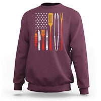 Bbq Smoker Sweatshirt Barbecue Chef Smoking Tools Grilling Pit Master USA Flag