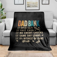 Funny Dad Throw Blanket Retro Dad Bank Fathers Day