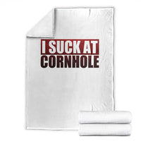 I Suck At Cornhole Throw Blanket Funny Bean Bag Toss Game