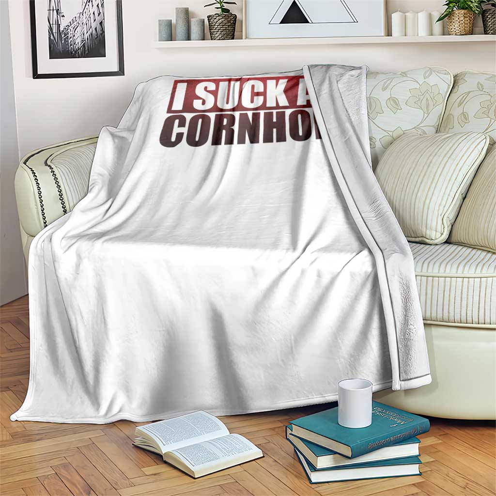 I Suck At Cornhole Throw Blanket Funny Bean Bag Toss Game