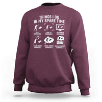 Funny Cornhole Lover Sweatshirt Things I Do In My Spare Time Bean Bag Toss Game