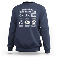 Funny Cornhole Lover Sweatshirt Things I Do In My Spare Time Bean Bag Toss Game