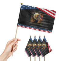 US 250th Anniversary Patriotic Handheld Flag Retro Bald Eagle American Flag Veterans