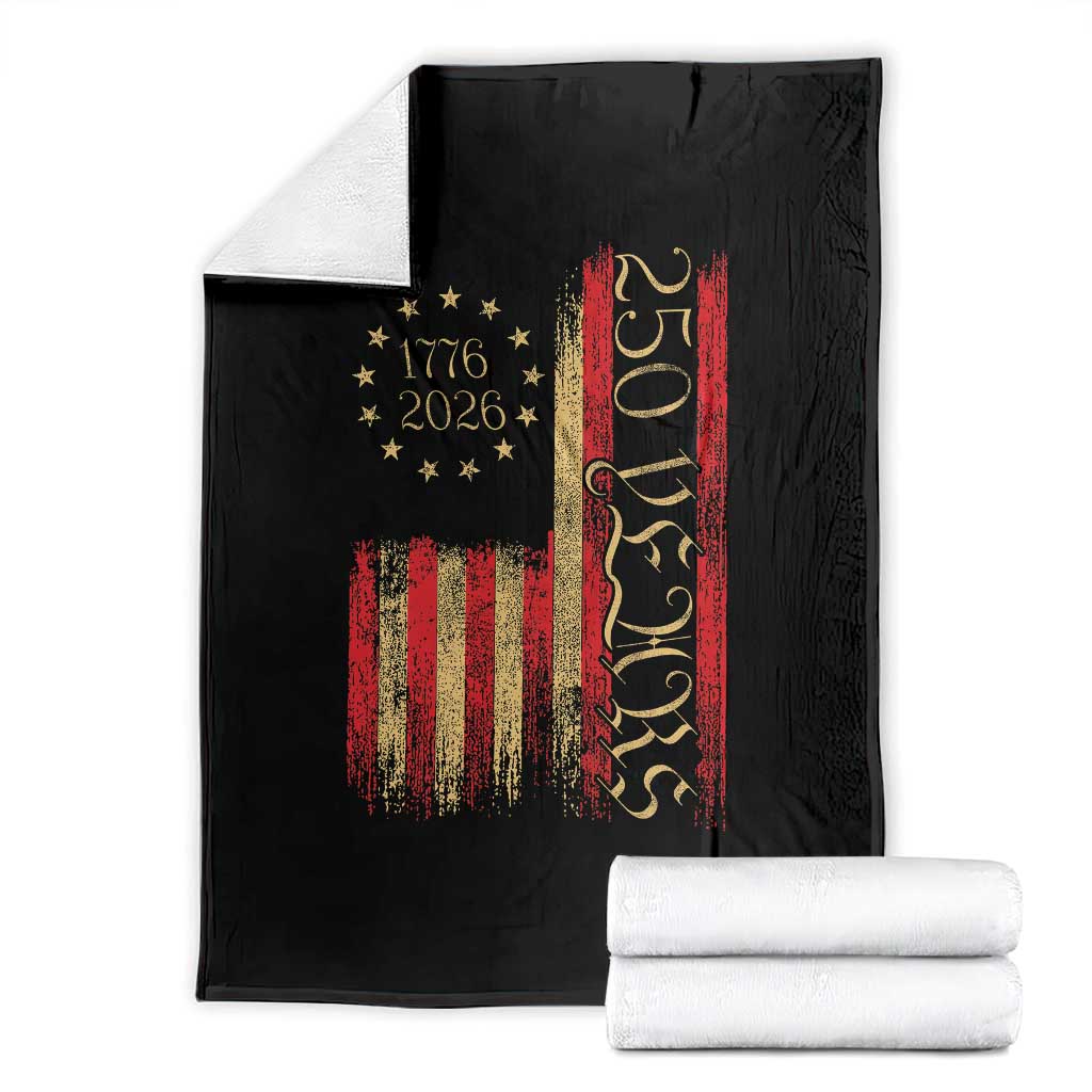 250 Years America Flag Throw Blanket 250th Anniversary USA - Wonder Print Shop