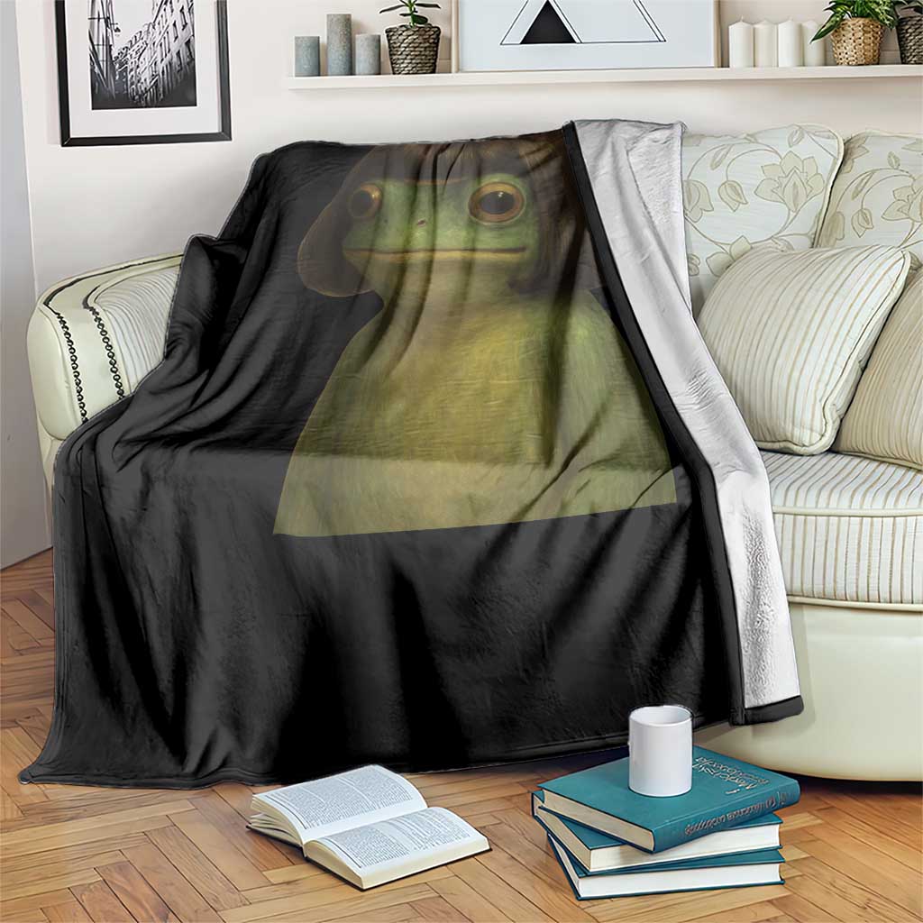 Funny Frog Bob Haircut Meme Throw Blanket Silly Toad Trends - Wonder Print Shop
