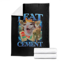 I Eat Cement Cursed Cat Throw Blanket Funny Cat Meme Ironic - Wonder Print Shop