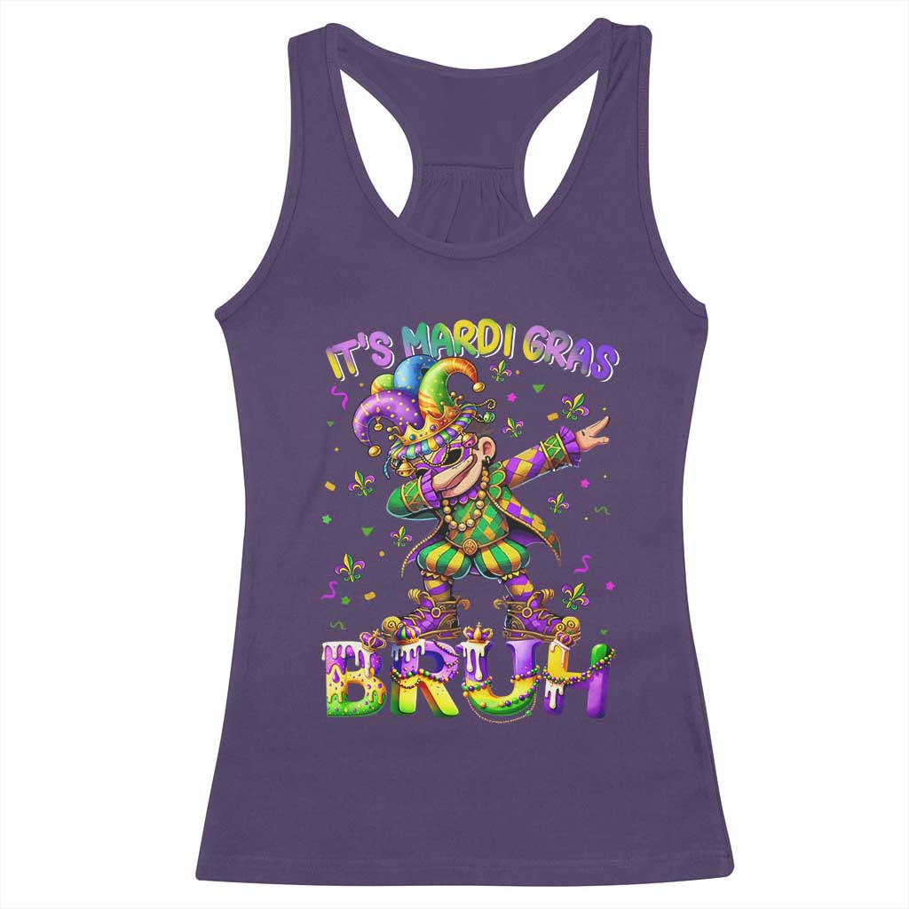 It's Mardi Gras Bruh Racerback Tank Top Dabbing Boy Kids