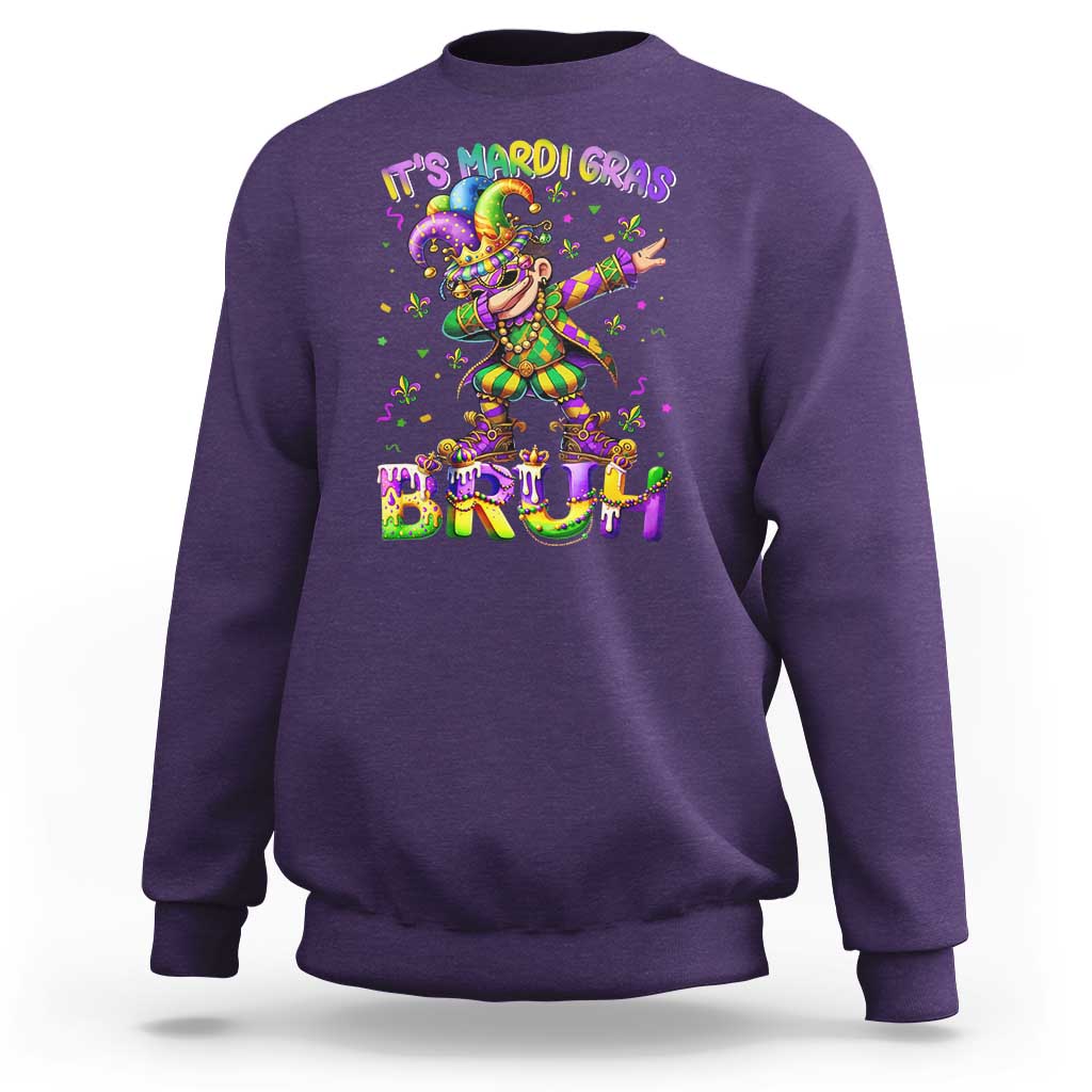 It's Mardi Gras Bruh Sweatshirt Dabbing Boy Kids