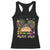 Little Miss Mardi Gras Afro Messy Bun Girls Racerback Tank Top