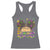 Little Miss Mardi Gras Afro Messy Bun Girls Racerback Tank Top