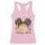 Little Miss Mardi Gras Afro Messy Bun Girls Racerback Tank Top