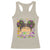 Little Miss Mardi Gras Afro Messy Bun Girls Racerback Tank Top