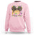 Little Miss Mardi Gras Afro Messy Bun Girls Sweatshirt