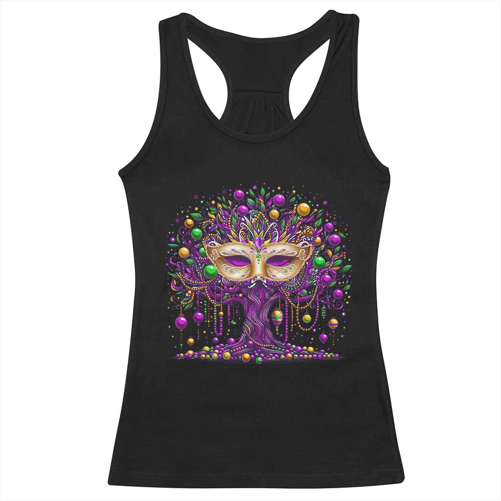 Mardi Gras Bead Tree Racerback Tank Top New Orleans Festival