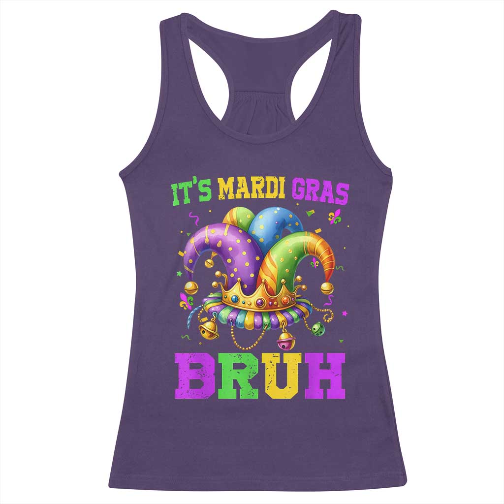 Bruh Mardi Gras Racerback Tank Top Jester Outfit Teens Boys Kids Mardi Gras