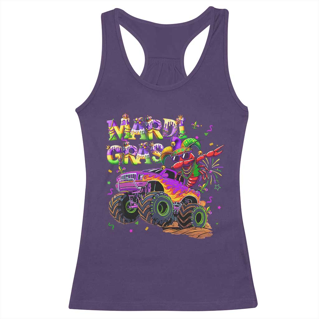 Mardi Gras Racerback Tank Top Dabbing Crawfish Monster Truck