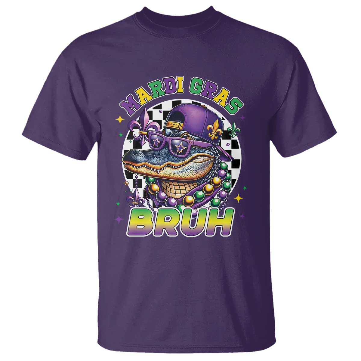 Bruh Mardi Gras Crocodile T Shirt Alligator Costume Teens Boys Kids