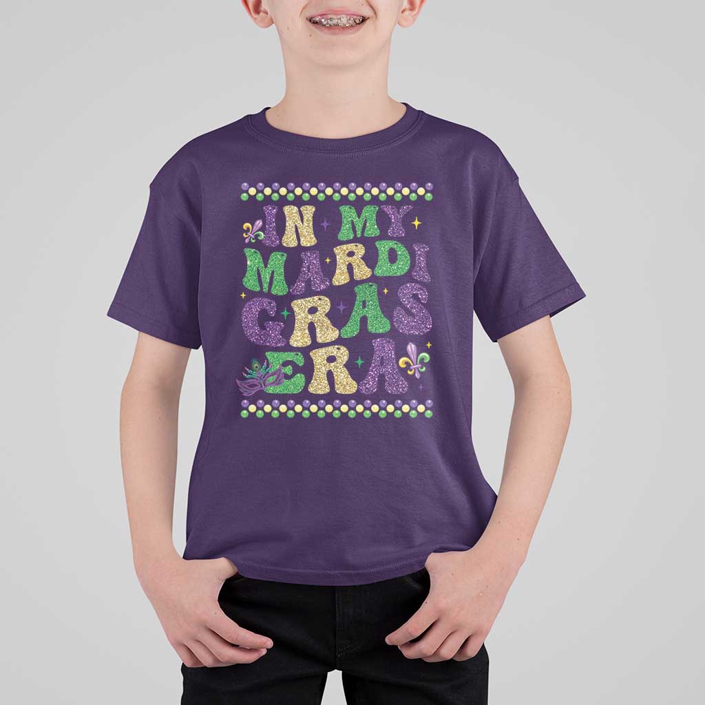 In My Mardi Gras Era T Shirt For Kid Carnival New Orleans Trip Glitter Print